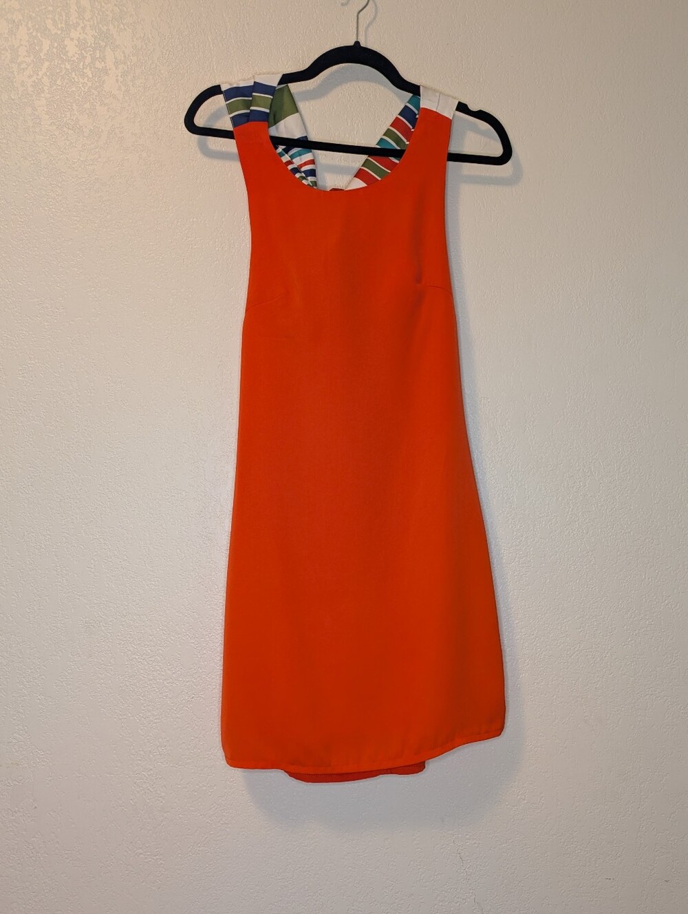 Lulu's Joyful Red Orange Multi Stripe Tie-back Mini Dress - Picture 4 of 8